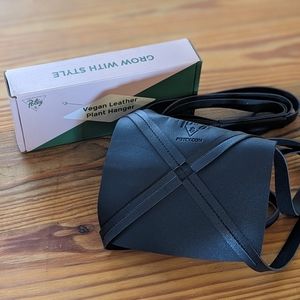 Vegan leather plant hanger minimalist plant holder